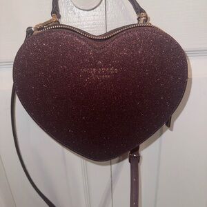 kate spade Glittery Maroon Heart-Shaped Bag